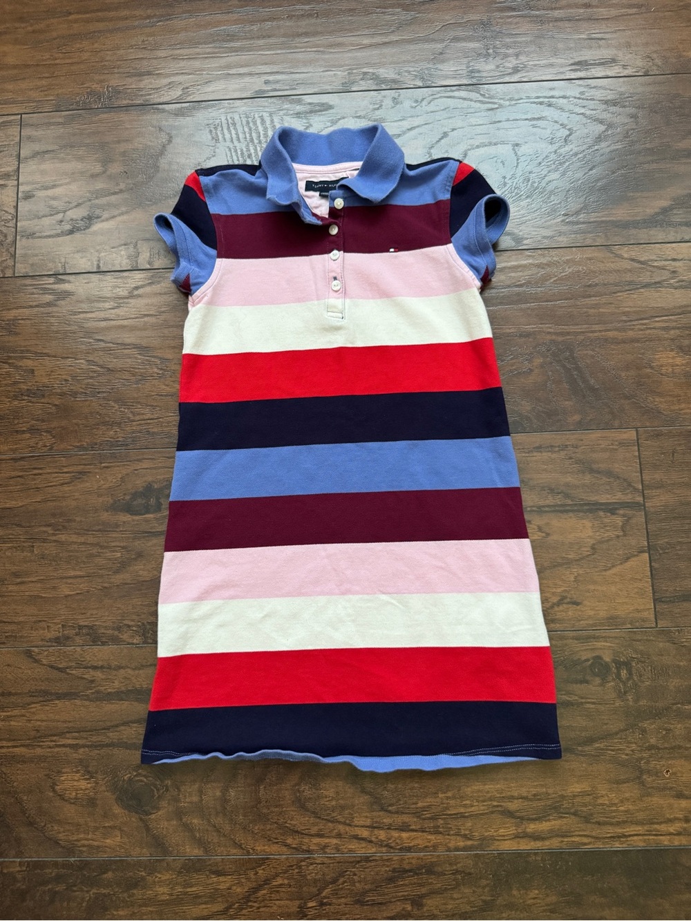 Tommy Hilfiger Girls' Striped Polo Dress in Blue, Red, Pink and Navy Size 7